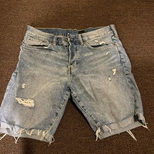 Straight Fit Denim Shorts